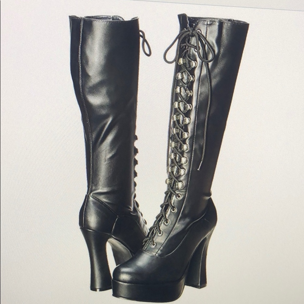 Boots black leather look